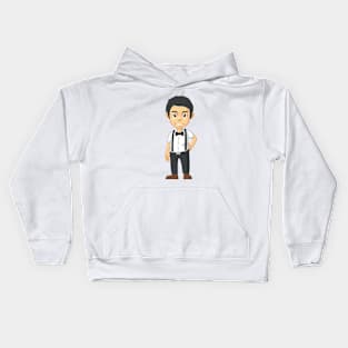 Young Man Character with Bowties Kids Hoodie